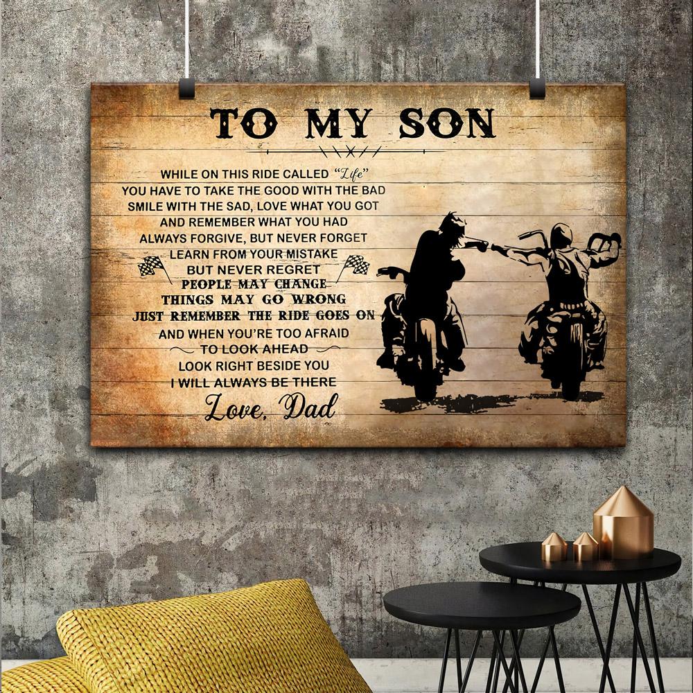 To My Son Biker While On This Ride Called Life Landscape Canvas Gift For Son From Dad Decor Home Decor Wall Art Visual Art 1628480109511.jpg