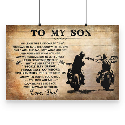 To My Son Biker While On This Ride Called Life Landscape Canvas Gift For Son From Dad Decor Home Decor Wall Art Visual Art 1628480109573.jpg