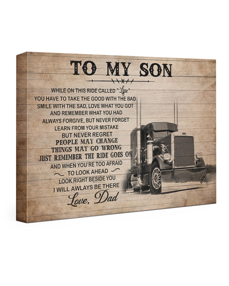 Gift For Son Landscape Canvas TO MY SON LOVE DAD TRUCK DRIVER Family Friend Birthday Home Decor Wall Art Visual Art 1628570596686.jpg