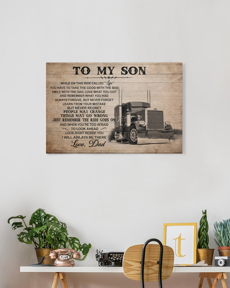 Gift For Son Landscape Canvas TO MY SON LOVE DAD TRUCK DRIVER Family Friend Birthday Home Decor Wall Art Visual Art 1628570596696.jpg