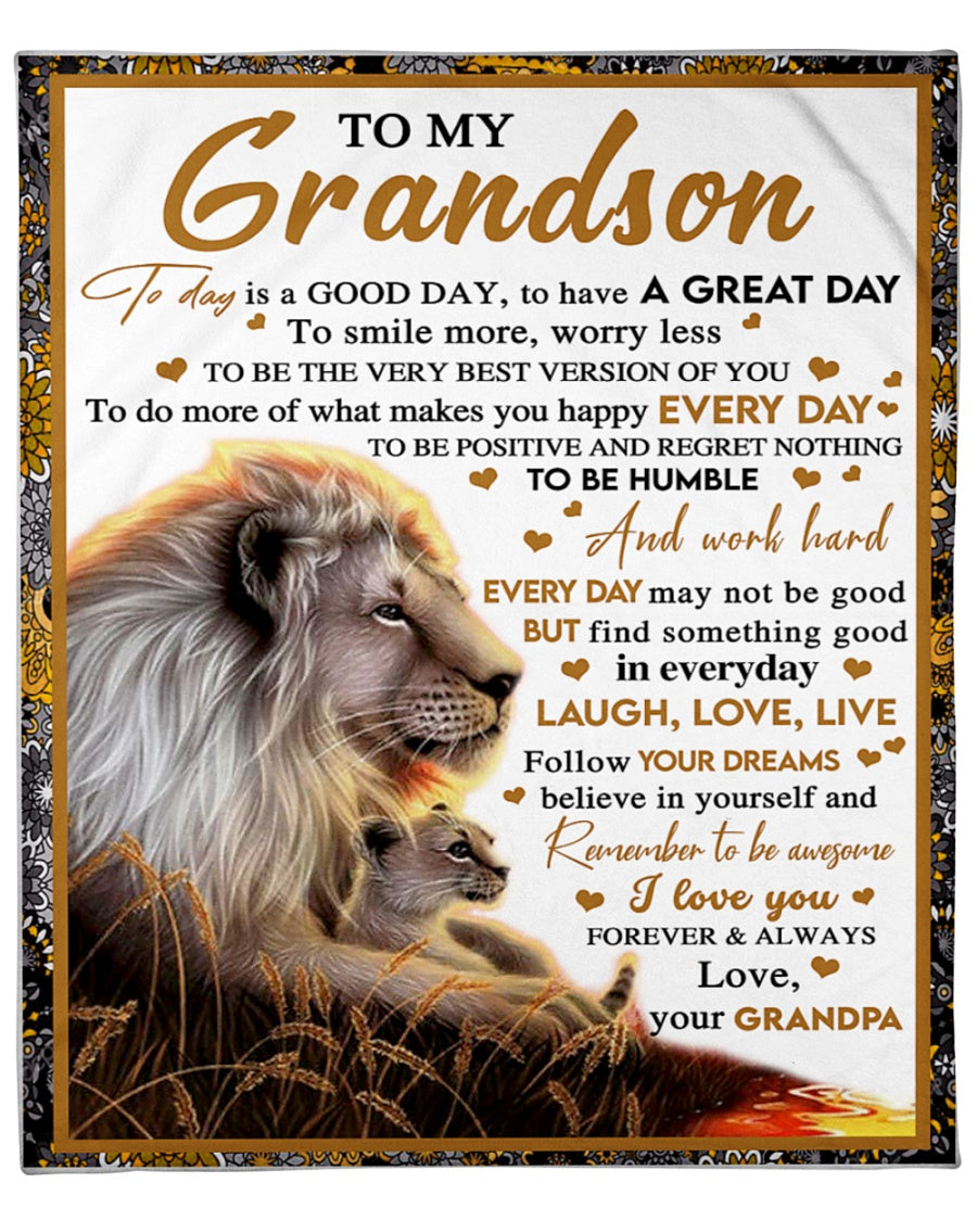 To My Grandson Never Feel That You Are Alone - Lion Blanket For Grandson Gift From Grandpa Birthday Gift Home Decor Bedding Couch Sofa Soft And Comfy Cozy 1 1628664785873.jpg