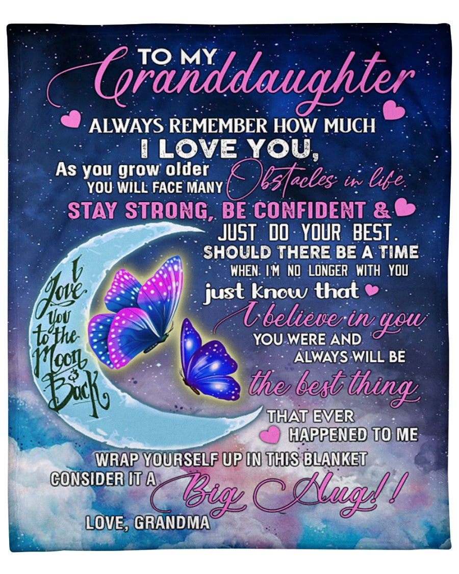 To My Granddaughter Always Remember How Much I Love You Blanket Gifts For Granddaughter Gift From Grandma Birthday Gift Home Decor Bedding Couch Sofa Soft And Comfy Cozy 1628665533339.jpg