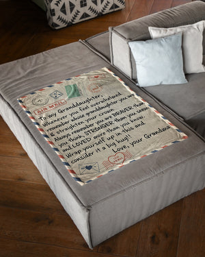 Air Mail to Granddaughter Whenever You Feel Overwhelmed You are Braver Than You Think Stronger Than You Seem Vintage Stamp Fleece Blanket Gift From Grandma 1628672897924.jpg