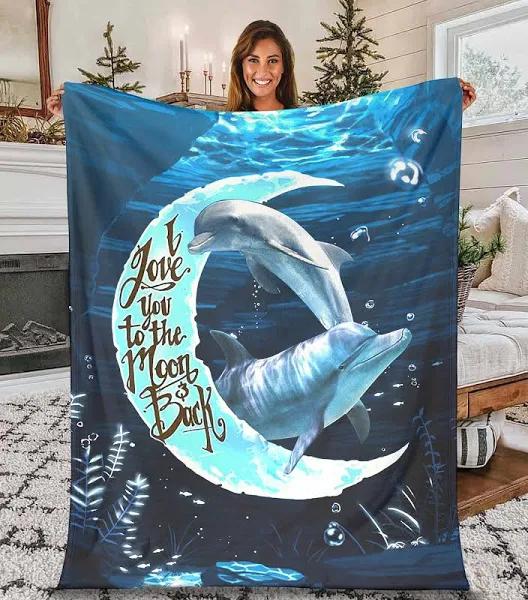 Deep Sea View Dolphin - Fleece Blanket, Gift For You, Gift For Her, Gift For Him, Gift For Dolphin Lover 1628820083026.jpg