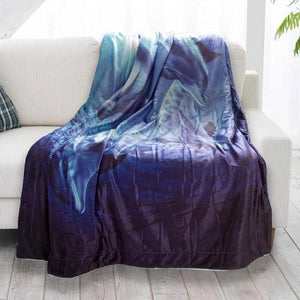 Sherpa Fleece Throw Blanket- Ocean Dolphin Print Pattern, Lightw 1628820093645.jpg