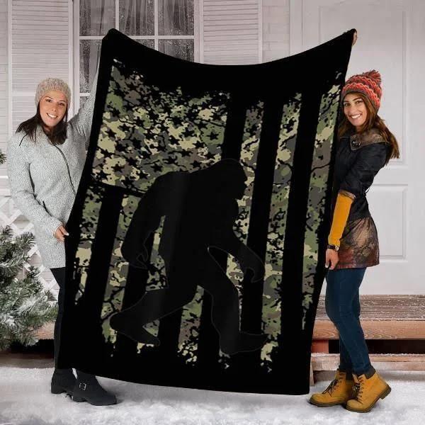 Bigfoot Blanket, Bigfoot I Believe Sasquatch Patriot American Flag Blanket 1628826722566.jpg