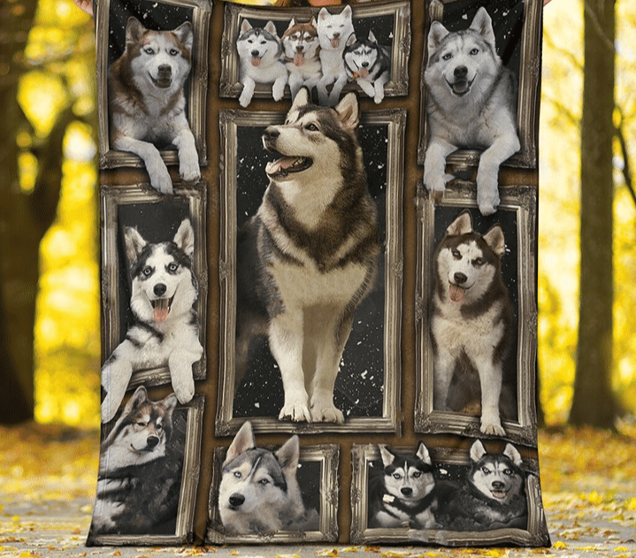 Black & White Husky 3d Blanket Gift For Husky Dog Lovers Gift For Friend Family Home Decor Bedding Couch Sofa Soft And Comfy Cozy 1629078723422.png