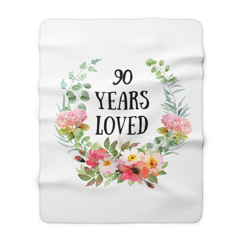 Gift For Grandma Blanket, 90 Years Loved Floral Blanket, Birthday Gift 1629099834986.jpg