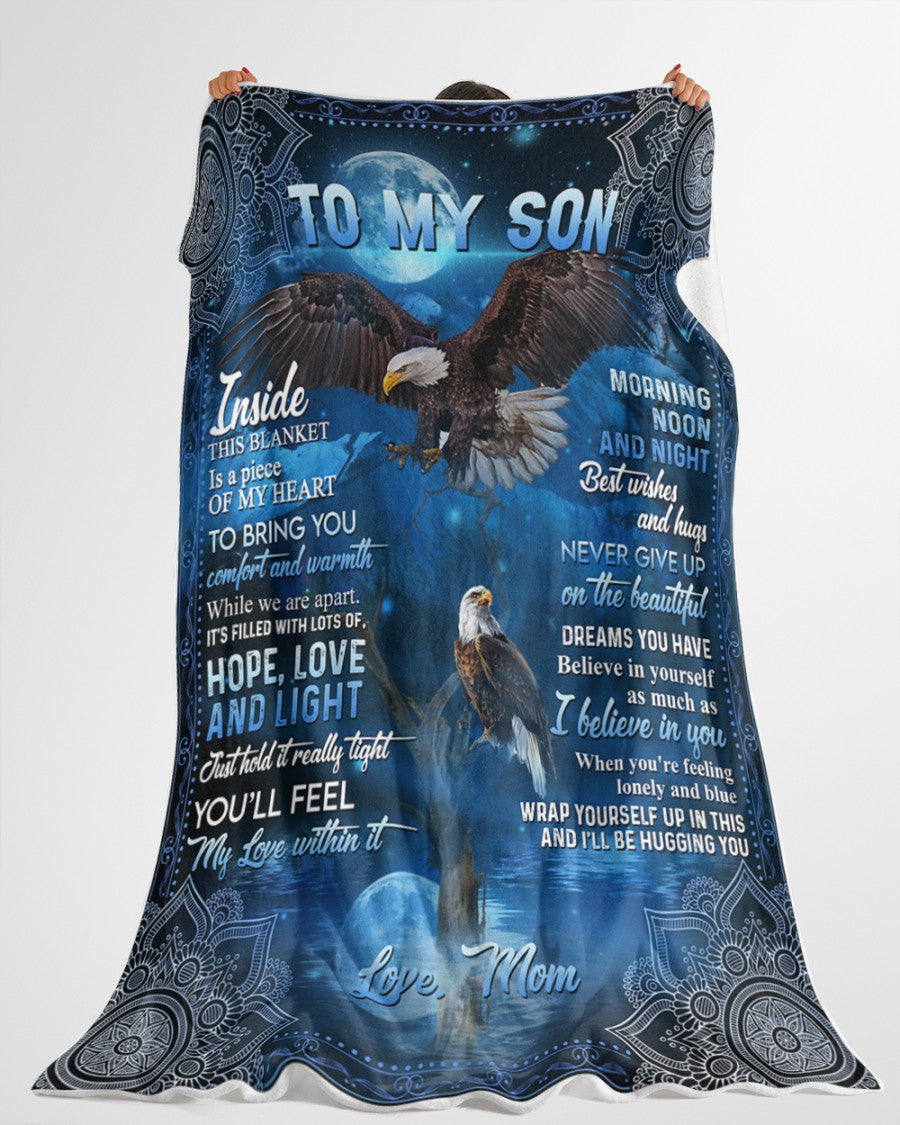 To My Son Inside This Blanket Is A Piece Of My Heart To Bring You Gift For Son From Mom Birthday Gift Home Decor Bedding Couch Sofa Soft And Comfy Cozy 1629106038432.jpg