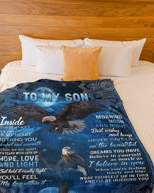 To My Son Inside This Blanket Is A Piece Of My Heart To Bring You Gift For Son From Mom Birthday Gift Home Decor Bedding Couch Sofa Soft And Comfy Cozy 1629106038447.jpg