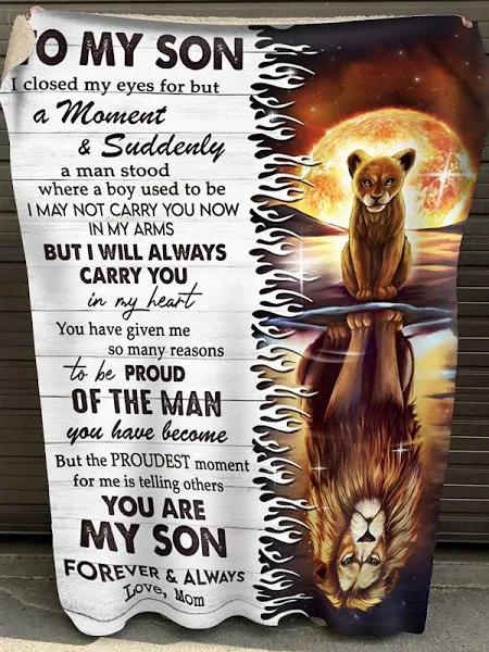 To My Son You Are My Son Forever & Always Fleece Blanket Gift For Son From Mom Home Decor Bedding Couch Sofa Soft And Comfy Cozy 1629166393763.jpg