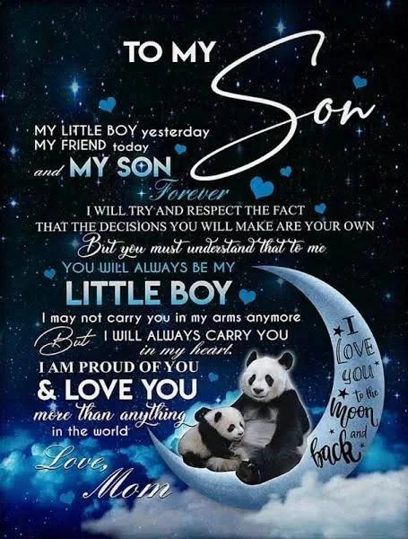 Gift For Son Blanket, To My Son My Little Boy Yesterday My Friend Today Mom Panda Moon Galaxy 1629166399157.jpg