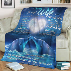 To My Wife Personalized Name Blankets-birthday Valentine Gifts For Wife Romantic-no Matter How Much I Say I Always Love You Dolphins Family 1629190258739.jpg