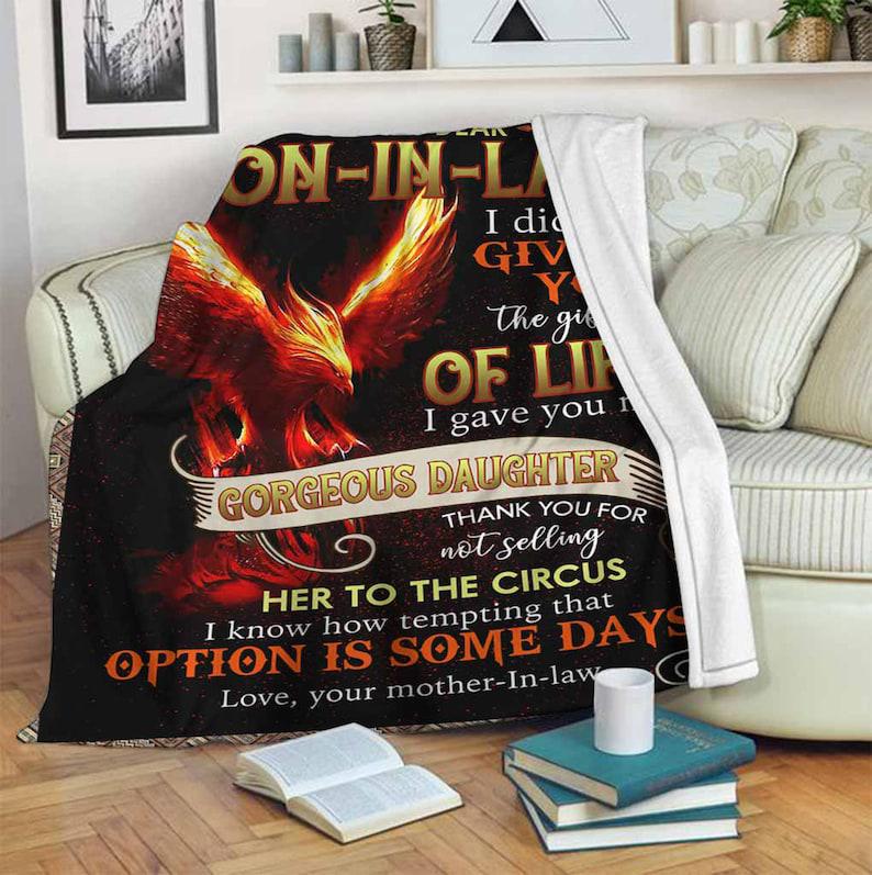 To My Son In Law Fire Bird Blankets ,Fleece Blanket,Mink Blanket,Sherpa Blanket,Gift For Son from Mom Birthday Home Decor Bedding Couch Sofa Soft and Comfy Cozy 1629259918326.jpg