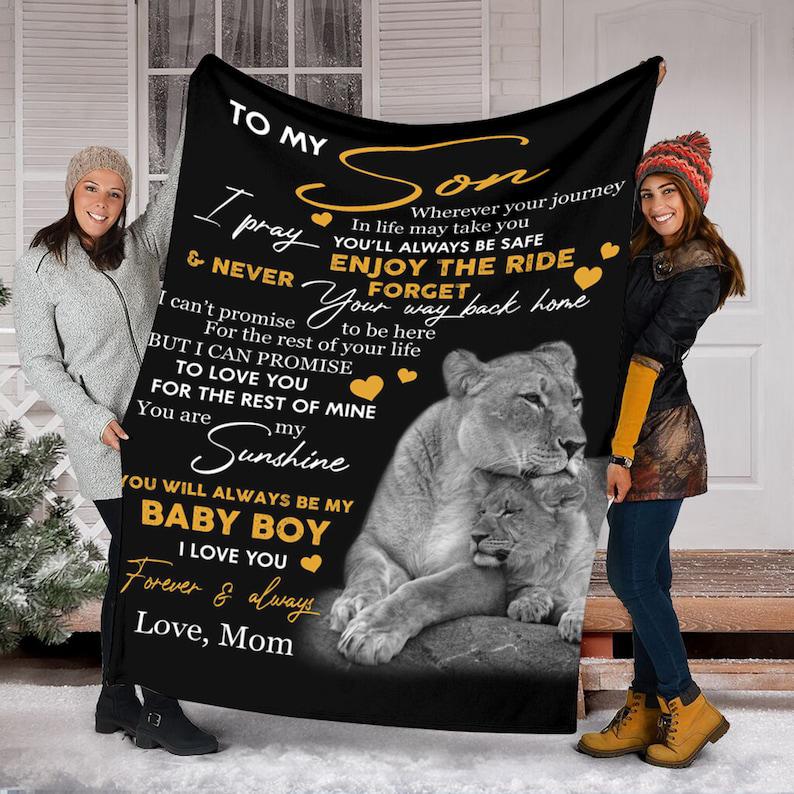 Gift For Son Blanket, To My Son Lion Baby Boy I Love You Fleece Blanket 1629259925916.jpg
