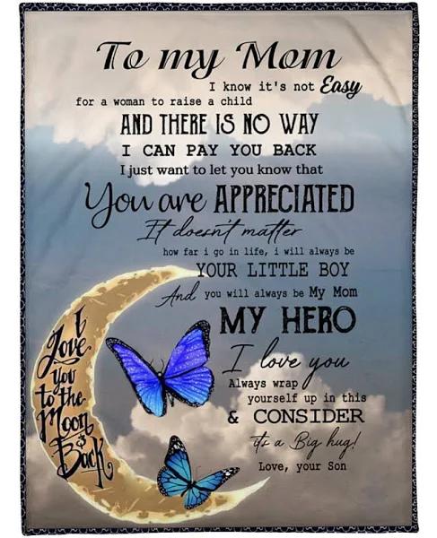 To My Mom My Hero From Son Butterfly Fleece Blanket Gift For Mom From Son Home Decor Bedding Couch Sofa Soft And Comfy Cozy 1629280025327.jpg