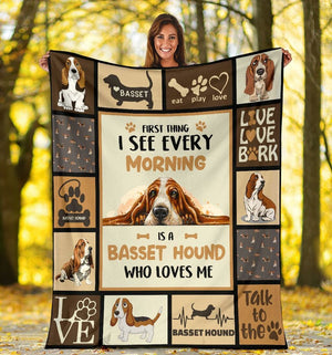 First Thing I See Every Morning Basset Hound Blanket Gift For Dog Lovers Birthday Gift Home Decor Bedding Couch Sofa Soft And Comfy Cozy 1629339856042.jpg