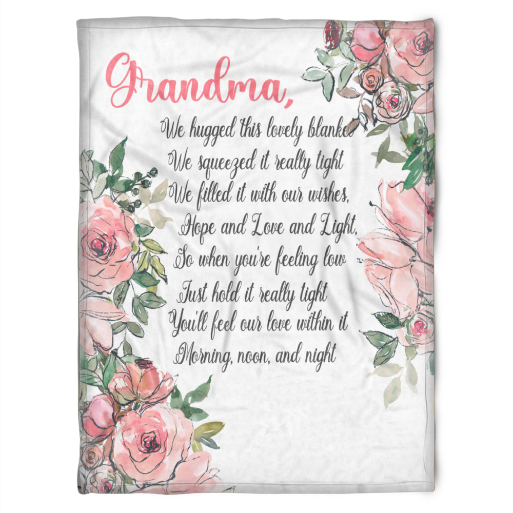 To My Grandma Hugged This Lovely Fleece Blanket Gift For Grandparents Gift From Granddaughter Gift For Grandson Home Decor Bedding Couch Sofa Soft and Comfy Cozy 1629340304353.jpg