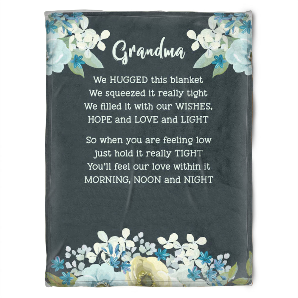 To My Grandma Blue Flower When You Feeling Low Fleece Blanket Gift For Grandparents Gift From Granddaughter Gift For Grandson Home Decor Bedding Couch Sofa Soft and Comfy Cozy 1629340473024.jpg