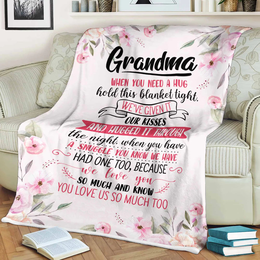 To My Grandma Hold This Blanket Tight Fleece Blanket Gift For Grandparents Gift From Granddaughter Gift For Grandson Home Decor Bedding Couch Sofa Soft and Comfy Cozy 1629340609815.jpg