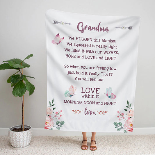 To My Grandma Love Within It Morning Moon And Night Fleece Blanket Gift For Grandparents Gift From Granddaughter Gift For Grandson Home Decor Bedding Couch Sofa Soft and Comfy Cozy 1629340677077.jpg