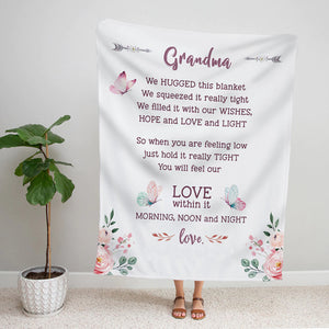 To My Grandma Love Within It Morning Moon And Night Fleece Blanket Gift For Grandparents Gift From Granddaughter Gift For Grandson Home Decor Bedding Couch Sofa Soft and Comfy Cozy 1629340677077.jpg