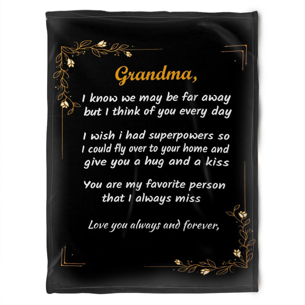 To My Grandma You Are My Favorite Person That I Always Miss Fleece Blanket Gift For Grandparents Gift From Granddaughter Gift For Grandson Home Decor Bedding Couch Sofa Soft and Comfy Cozy 1629340860747.jpg