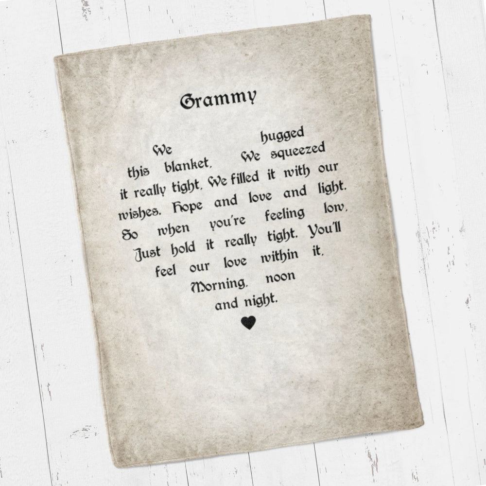 To My Grandma Old Paper We Hugged This Fleece Blanket Gift For Grandparents Gift From Granddaughter Gift For Grandson Home Decor Bedding Couch Sofa Soft and Comfy Cozy 1629341115008.jpg