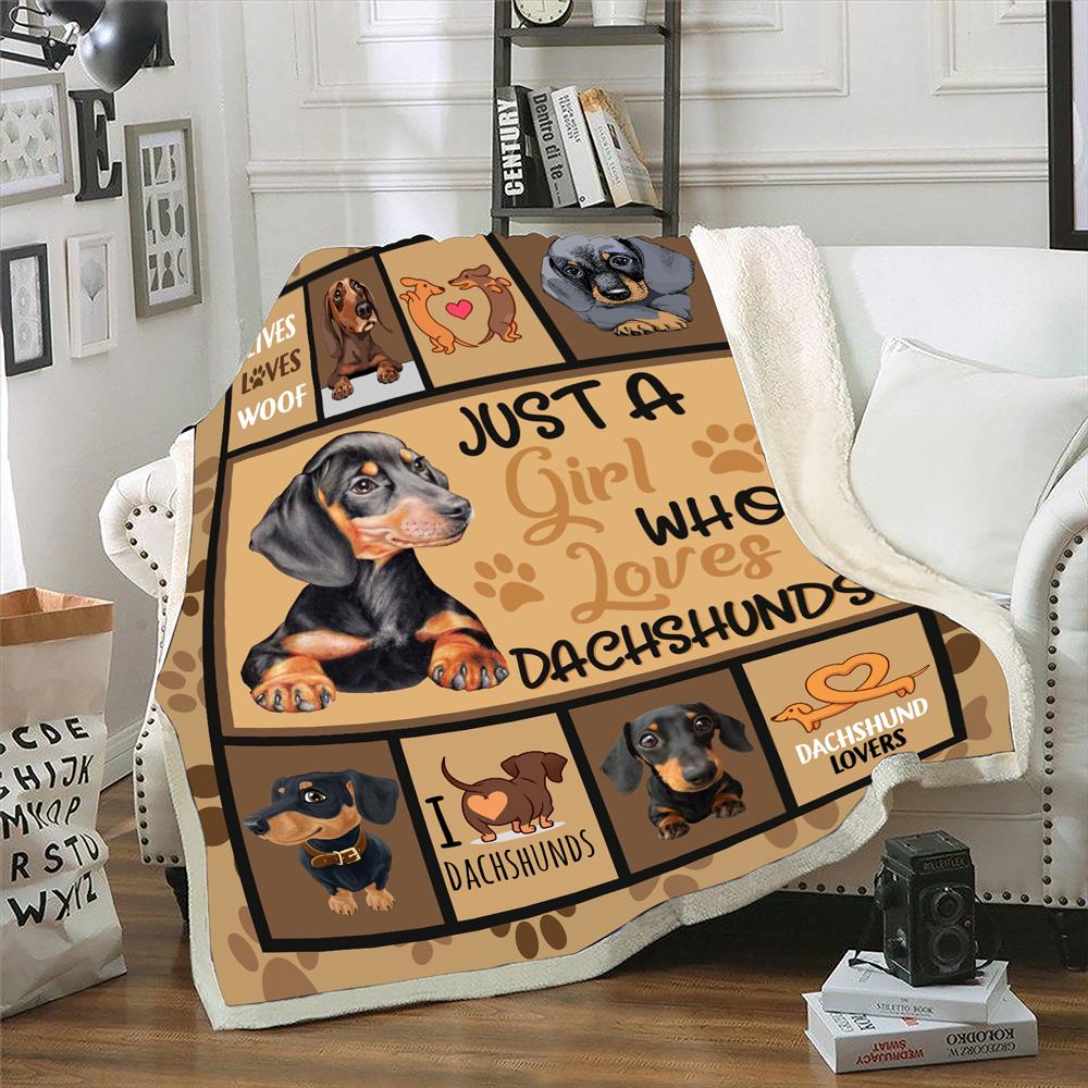 Dachshunds Dog Blanket Just A Girl Who Loves Dachshunds Blanket Gift For Dog Lovers Birthday Gift Home Decor Bedding Couch Sofa Soft And Comfy Cozy 1629341316548.jpg