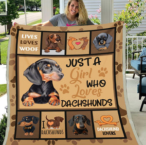 Dachshunds Dog Blanket Just A Girl Who Loves Dachshunds Blanket Gift For Dog Lovers Birthday Gift Home Decor Bedding Couch Sofa Soft And Comfy Cozy 1629341317109.jpg