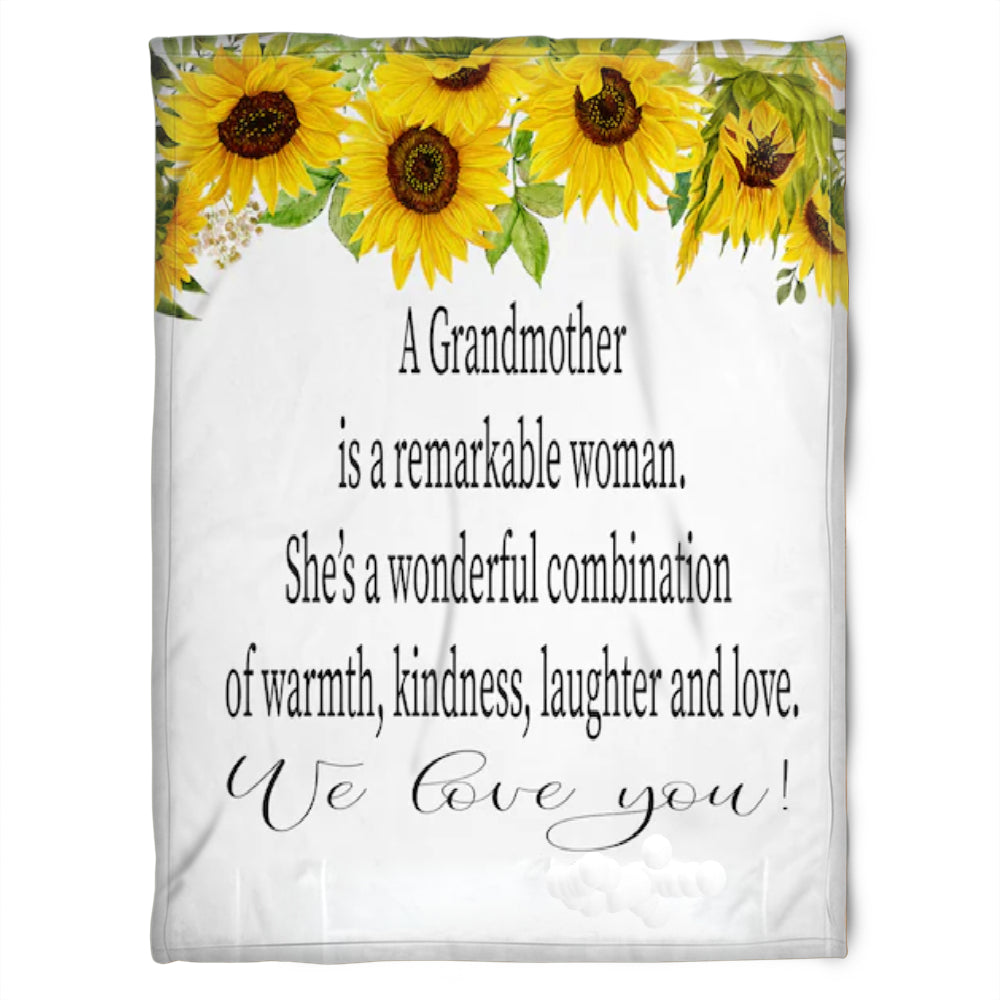 To My Grandma A Grandmother Is A Remarkable Woman Fleece Blanket Gift For Grandparents Gift From Granddaughter Gift For Grandson Home Decor Bedding Couch Sofa Soft and Comfy Cozy 1629341517470.jpg