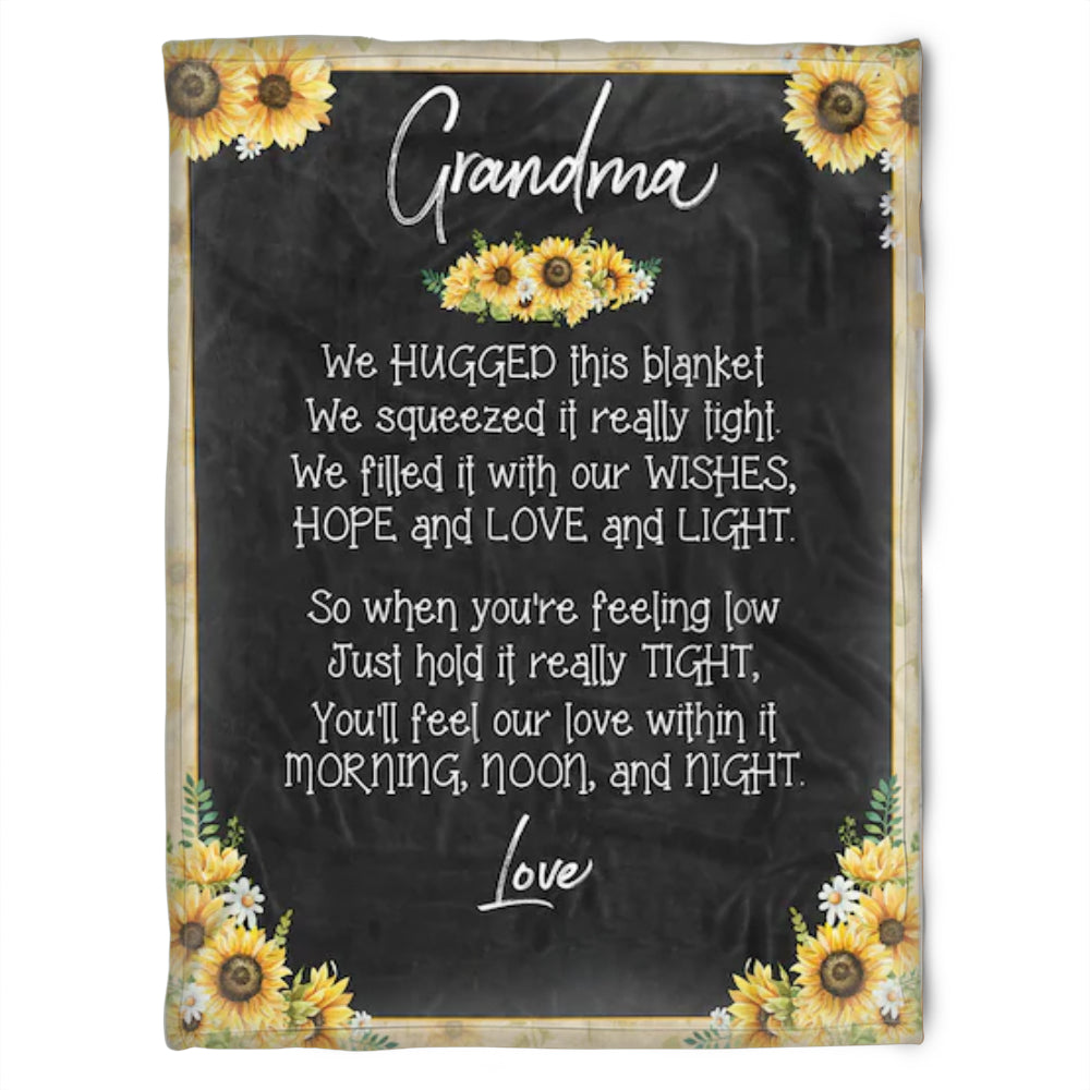 To My Grandma Sunflower Morning Moon And Night Fleece Blanket Gift For Grandparents Gift From Granddaughter Gift For Grandson Home Decor Bedding Couch Sofa Soft and Comfy Cozy 1629341706310.jpg