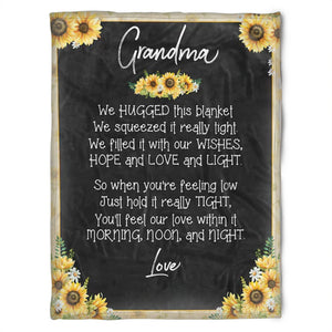 To My Grandma Sunflower Morning Moon And Night Fleece Blanket Gift For Grandparents Gift From Granddaughter Gift For Grandson Home Decor Bedding Couch Sofa Soft and Comfy Cozy 1629341706310.jpg