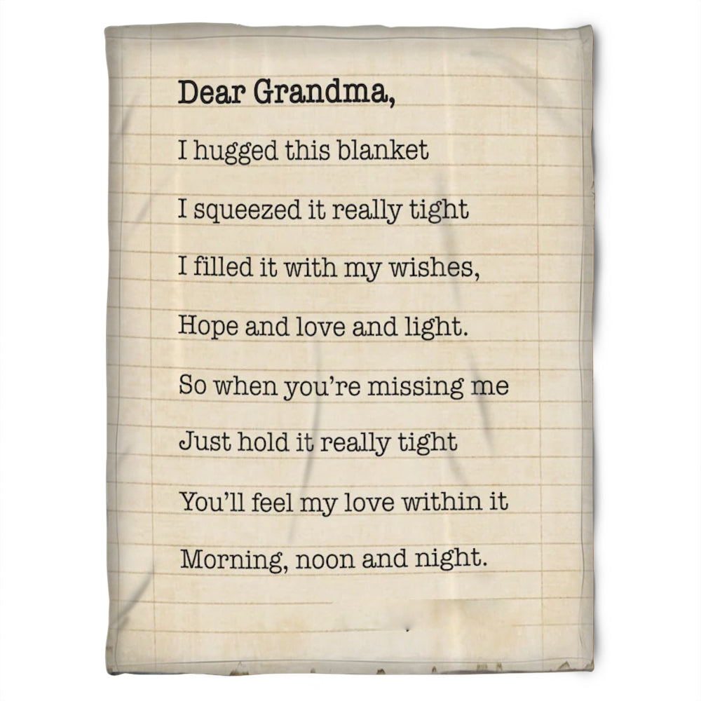 To My Grandma Dear Grandma When You're Missing Me Fleece Blanket Gift For Grandparents Gift From Granddaughter Gift For Grandson Home Decor Bedding Couch Sofa Soft and Comfy Cozy 1629341827070.jpg