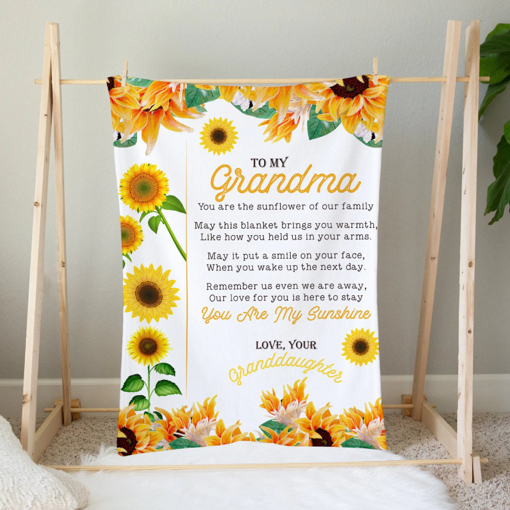 Gift For Grandma Blanket, To My Grandma You Are Sunflower Of Our Family - Love From Granddaughter 1629341997435.jpg
