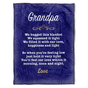 To My Grandpa We Hugged This Blue Fleece Blanket Gift For Grandparents Gift From Granddaughter Gift For Grandson Home Decor Bedding Couch Sofa Soft and Comfy Cozy 1629342759292.jpg