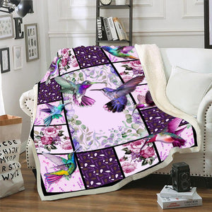 Hummingbird Lover Floral Purple Blanket Gift For Hummingbird Lovers Birthday Gift Home Decor Bedding Couch Sofa Soft And Comfy Cozy 1629342807153.jpg
