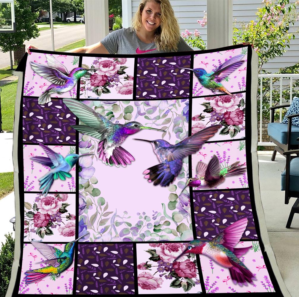 Hummingbird Lover Floral Purple Blanket Gift For Hummingbird Lovers Birthday Gift Home Decor Bedding Couch Sofa Soft And Comfy Cozy 1629342807160.jpg