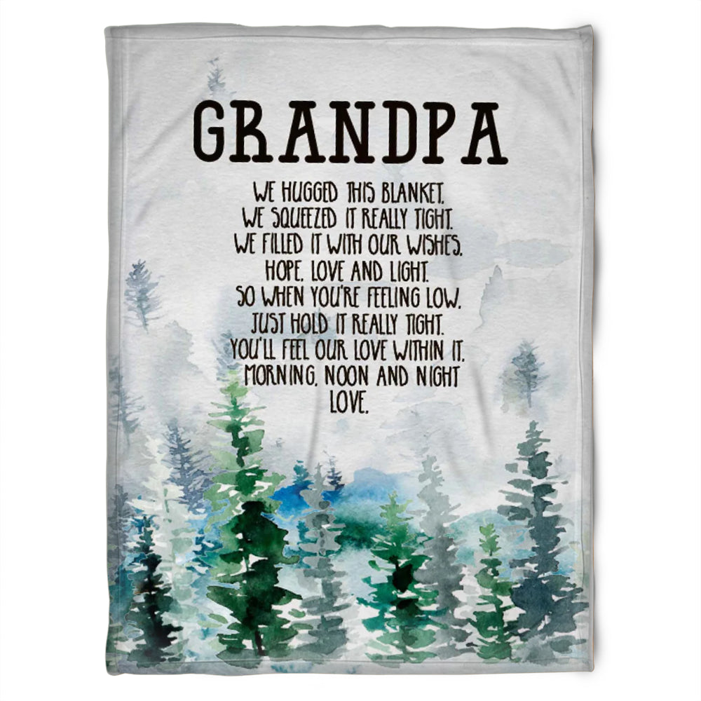 To My Grandpa We Hugged This Forest Fleece Blanket Gift For Grandparents Gift From Granddaughter Gift For Grandson Home Decor Bedding Couch Sofa Soft and Comfy Cozy 1629343047535.jpg
