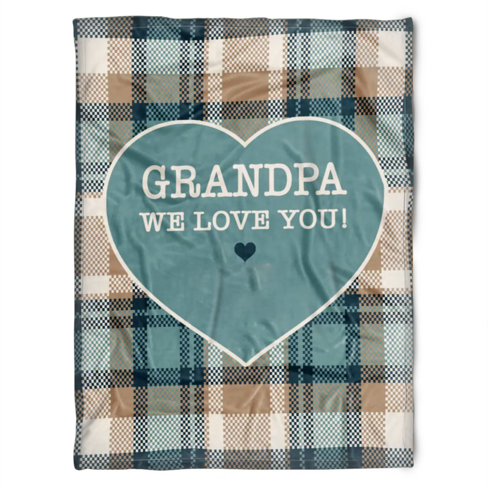 To My Grandpa We Love You Checkerboard Pattern Fleece Blanket Gift For Grandparents Gift From Granddaughter Gift For Grandson Home Decor Bedding Couch Sofa Soft and Comfy Cozy 1629343448722.jpg