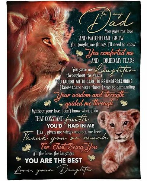 Gift For Father Blanket, Lion To My Dad All The Love The Laughter You Are The Best - Love From Daughter 1629343533490.jpg