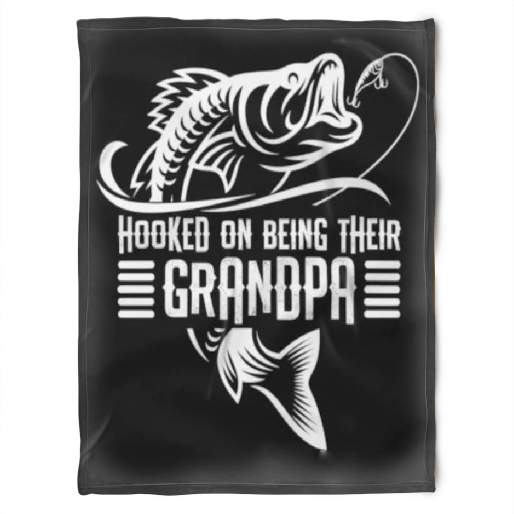 To My Grandpa Hooked On Being Their Grandma Fleece Blanket Gift For Grandparents Gift From Granddaughter Gift For Grandson Home Decor Bedding Couch Sofa Soft and Comfy Cozy 1629343574758.jpg