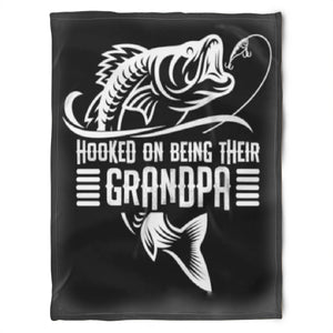 To My Grandpa Hooked On Being Their Grandma Fleece Blanket Gift For Grandparents Gift From Granddaughter Gift For Grandson Home Decor Bedding Couch Sofa Soft and Comfy Cozy 1629343574758.jpg
