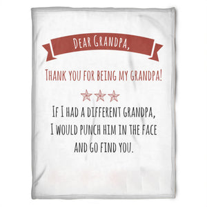 To My Grandpa Thank You For Being My Grandpa Fleece Blanket Gift For Grandparents Gift From Granddaughter Gift For Grandson Home Decor Bedding Couch Sofa Soft and Comfy Cozy 1629344162338.jpg