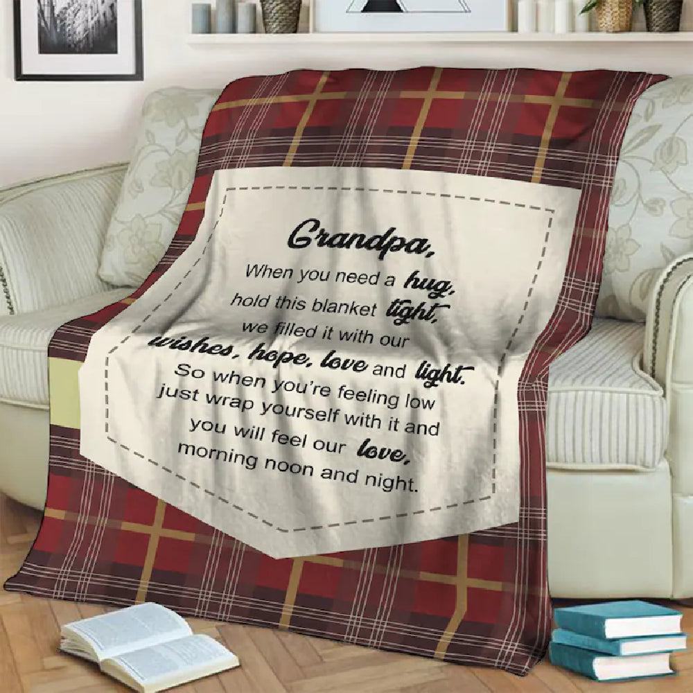 GIft For Grandfather Blanket, To My Grandpa Hold This Blanket Light Morning Moon And Night Fleece Blanket 1629345891805.jpg