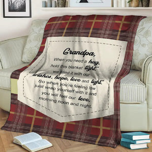 GIft For Grandfather Blanket, To My Grandpa Hold This Blanket Light Morning Moon And Night Fleece Blanket 1629345891805.jpg