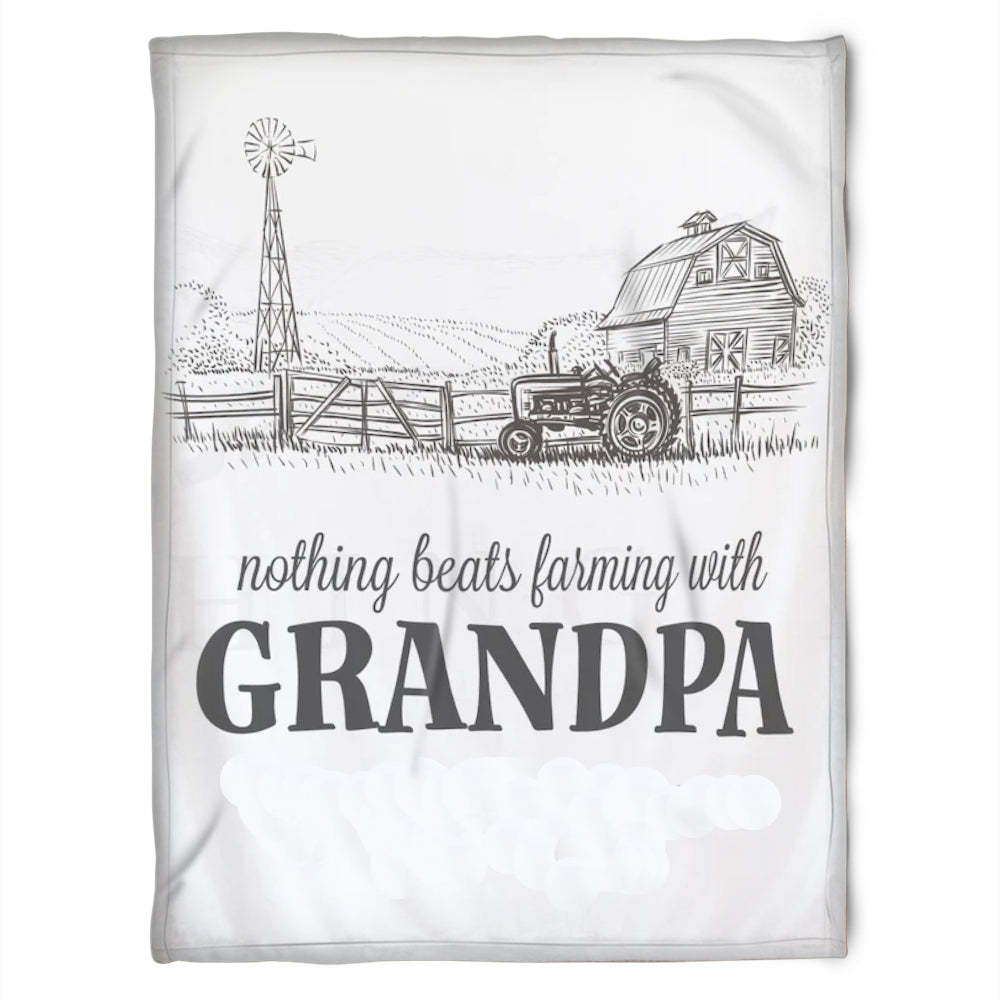 To My Grandpa Nothing Beats Farming With Grandpa Fleece Blanket Gift For Grandparents Gift From Granddaughter Gift For Grandson Home Decor Bedding Couch Sofa Soft and Comfy Cozy 1629346209205.jpg