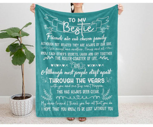 To My Friend Friends Are Our Chosen Family Fleece Blanket Gift For Sister Birthday Gift Friend Gift For Her Gift For Him Gift Home Decor Bedding Couch Sofa Soft and Comfy Cozy 1629346725935.jpg