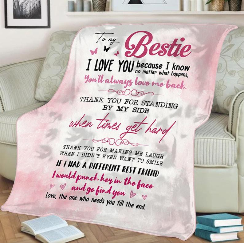 To My Friend Thanks For Standing When Times Get Hard Fleece Blanket Gift For Sister Birthday Gift Friend Gift For Her Gift Home Decor Bedding Couch Sofa Soft and Comfy Cozy 1629346760334.jpg