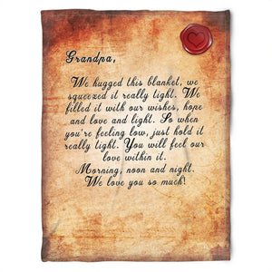 To My Grandpa We Hugged This Blanket We Squeezed It Really Tight Fleece Blanket Gift For Grandparents Gift From Granddaughter Gift For Grandson Home Decor Bedding Couch Sofa Soft and Comfy Cozy 1629347393149.jpg
